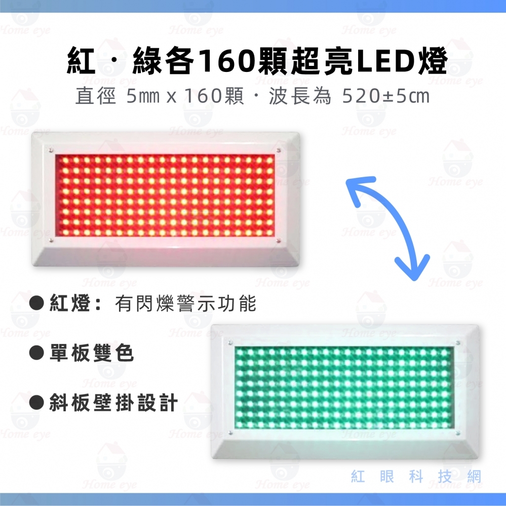 單面雙色LED紅綠燈 閃爍警示 斜板壁掛設計